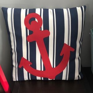 💐 Nautical Anchor Stripe Throw Pillow
